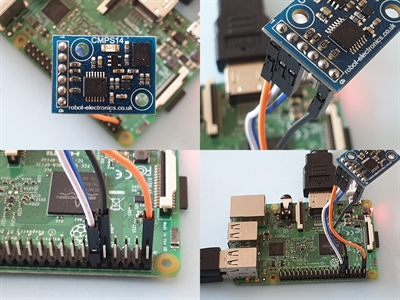 Raspberry Pi 3 + CMPS14 compass