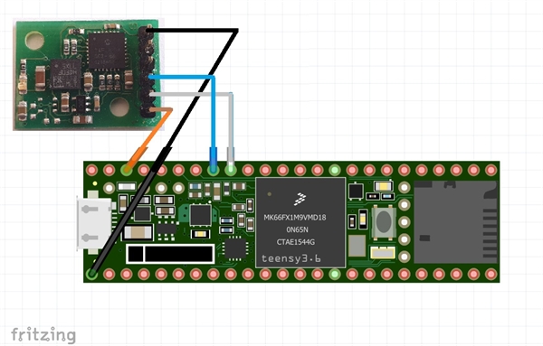 Teensy 3.6 + CMPS10 compass