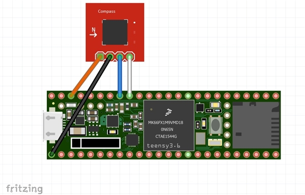 Teensy 3.6 + CMPS11 compass