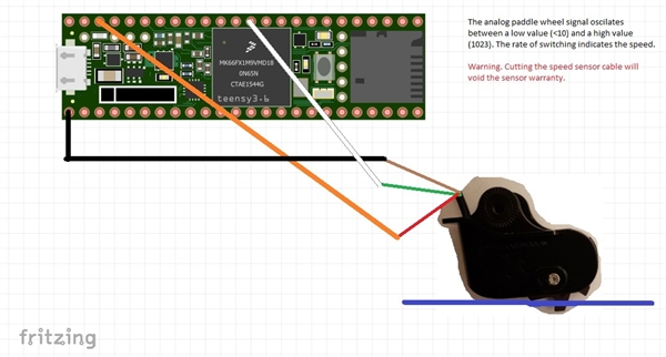 Teensy 3.6 + Garmin Paddle Wheel