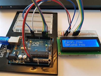 Arduino Uno + LCD blue display