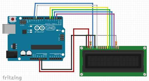 Arduino Uno + LCD blue display