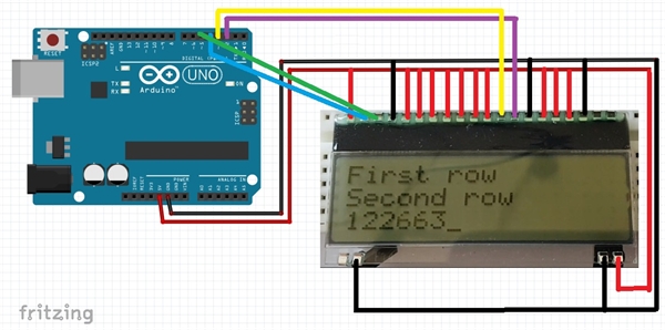 Arduino Uno + LCD thin display